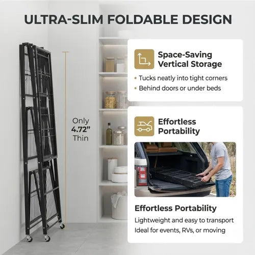 No Installation! Foldable Shelf with Smooth 360° Rotation for Easy Storage