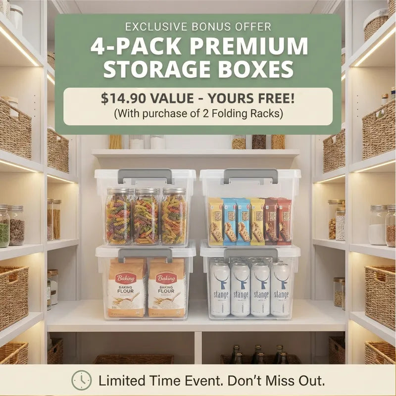 No Installation! Foldable Shelf with Smooth 360° Rotation for Easy Storage