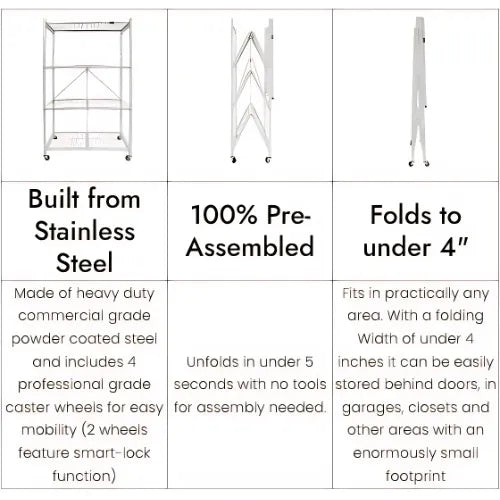 No Installation! Foldable Shelf with Smooth 360° Rotation for Easy Storage