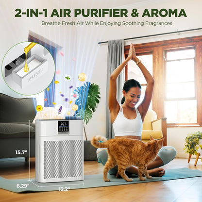 HEPA Air Purifier for Large Rooms with Washable Pre-Filter & PM2.5 Sensor